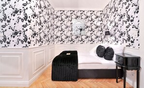 Hypo-allergenic bedding, individually decorated, desk, blackout drapes
