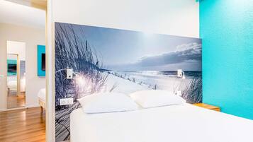 Premium bedding, soundproofing, iron/ironing board