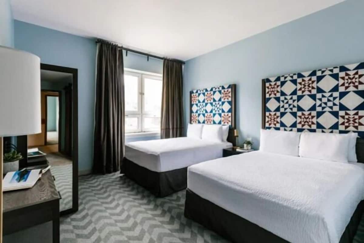 Hypo-allergenic bedding, in-room safe, iron/ironing board