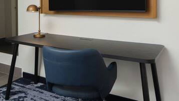 Desk, blackout drapes, iron/ironing board, free WiFi