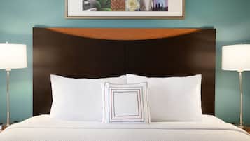 Premium bedding, down comforters, pillowtop beds, desk
