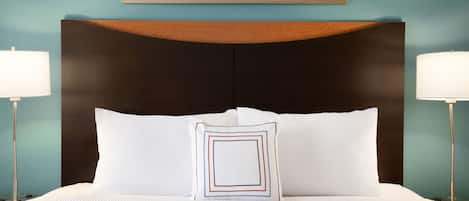 Premium bedding, down duvets, pillow-top beds, desk