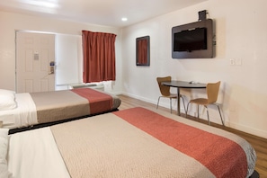 Blackout drapes, free WiFi, bed sheets