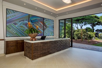 Hotel entrance and lobby at Aston at The Whaler on Kaanapali Beach