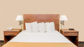 Premium bedding, desk, free cots/infant beds, rollaway beds