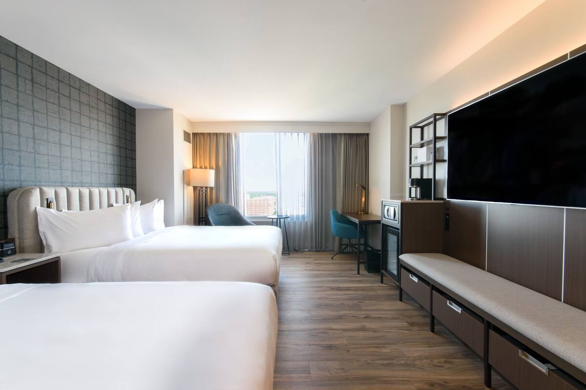 premium bedding, down duvets, in-room safe, blackout curtains