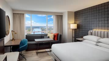 Down comforters, in-room safe, desk, blackout drapes