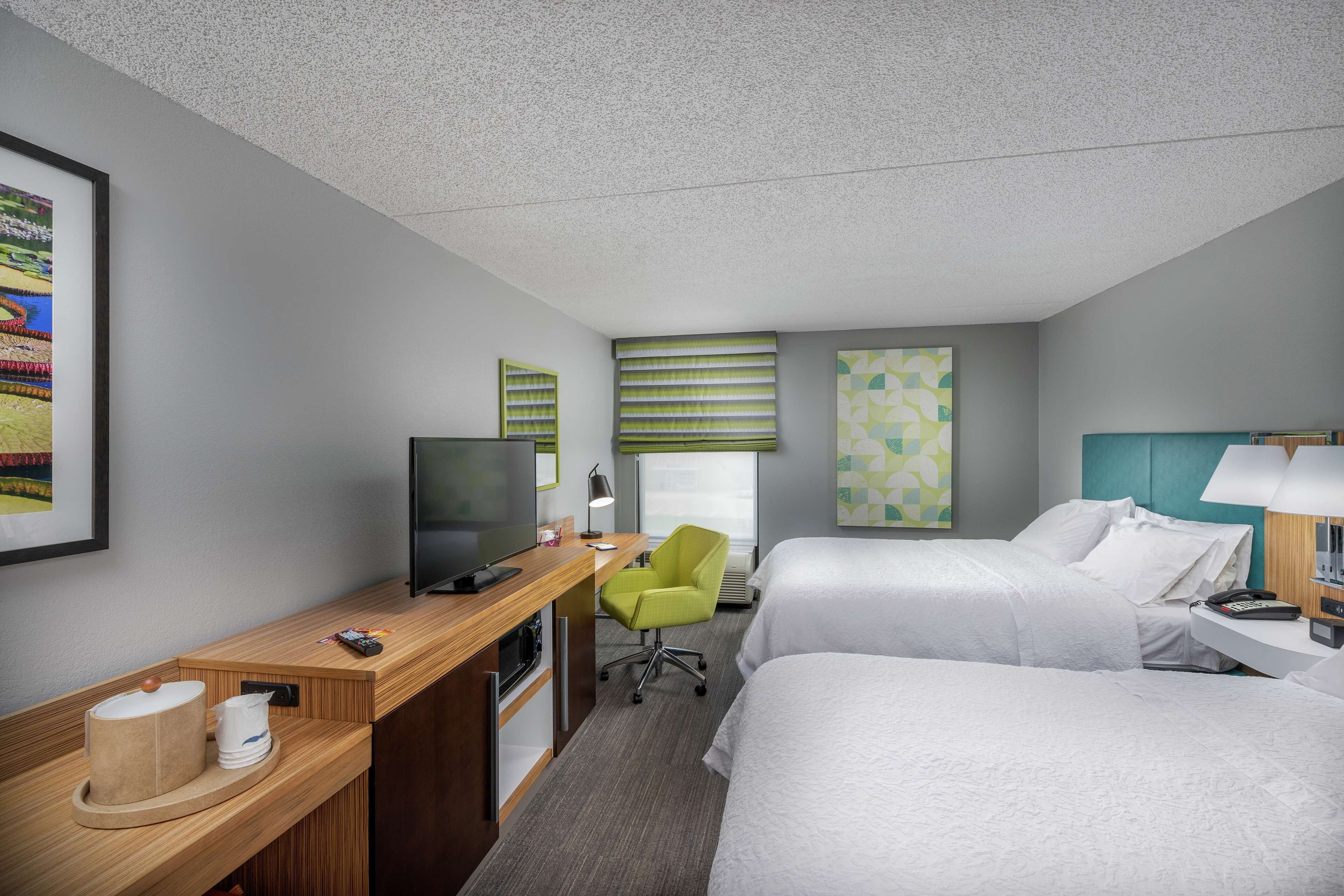 two queen beds non smoking | premium bedding, in-room safe, blackout curtains, iron/ironing board