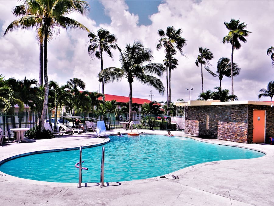Outdoor pool, open 8:00 AM to 8:00 PM, pool loungers