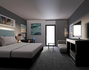 In-room safe, desk, laptop workspace, iron/ironing board