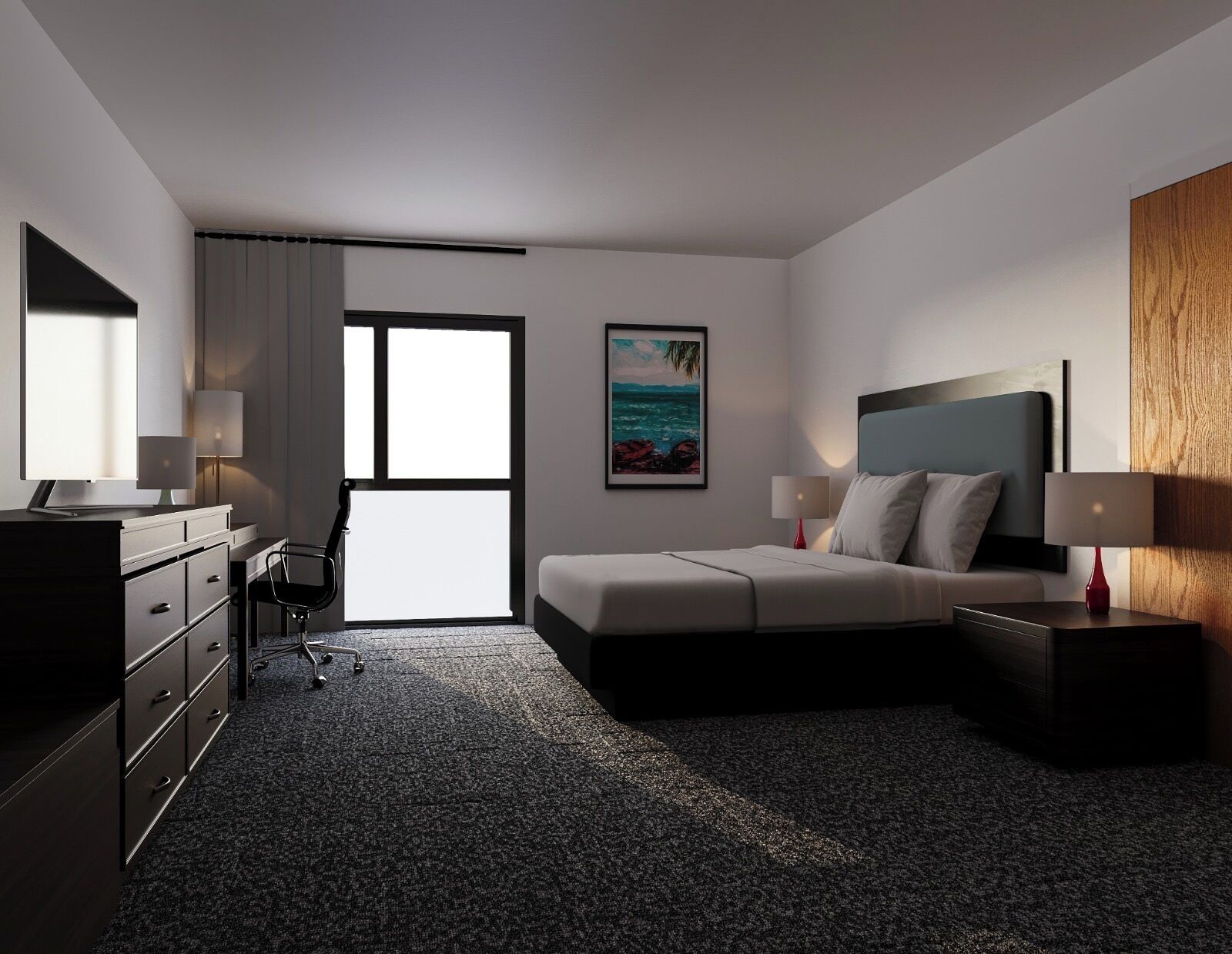In-room safe, desk, laptop workspace, iron/ironing board