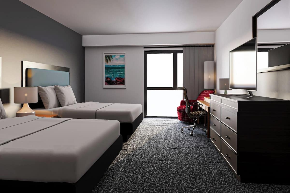 Standard Room, 2 Queen Beds | In-room safe, desk, laptop workspace, iron/ironing board