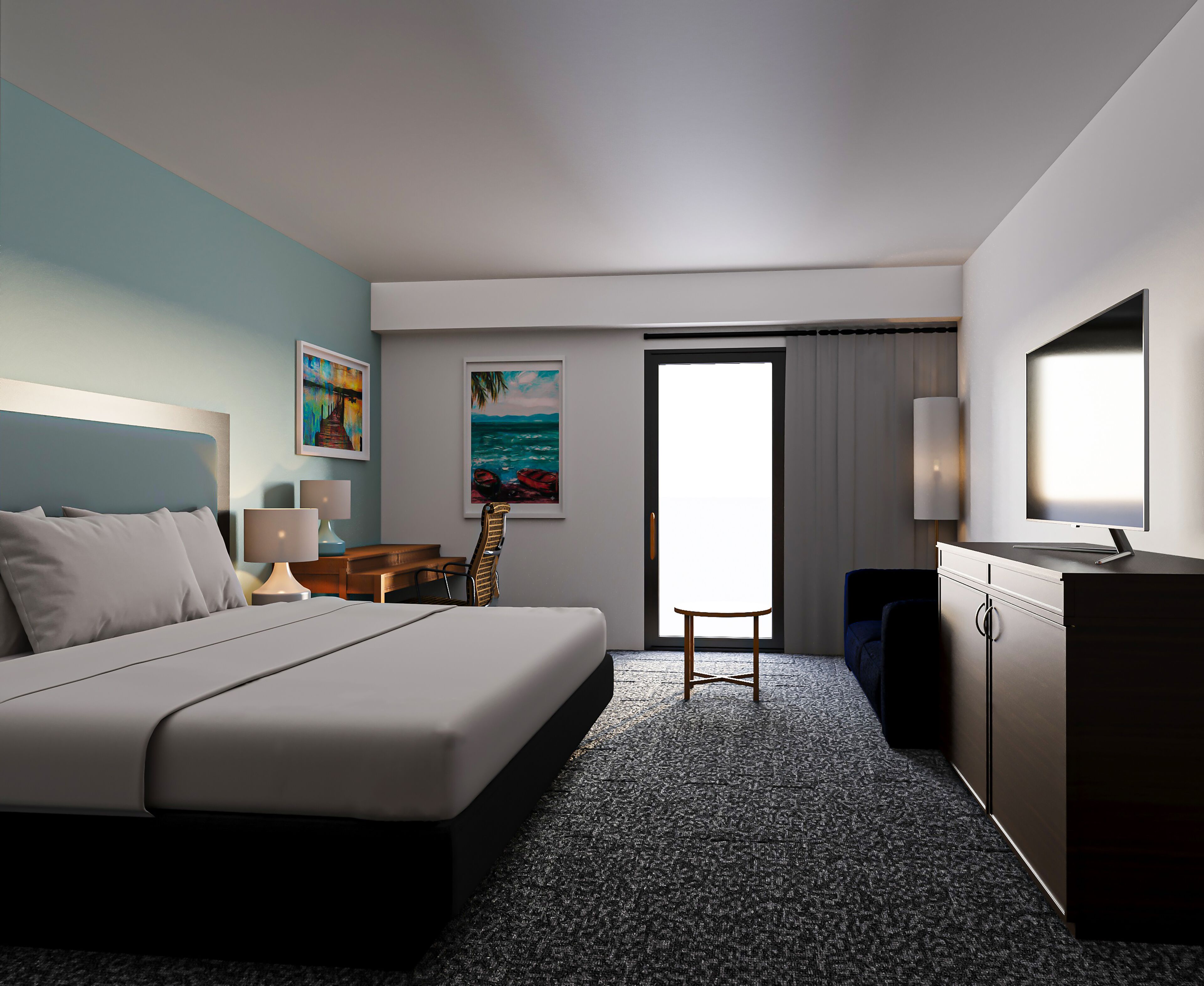 In-room safe, desk, laptop workspace, iron/ironing board