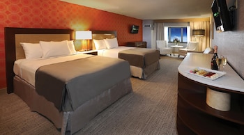 SOUTH PREMIUM OCEAN SUITE 2 QUEEN NON-SMOKING | Hypo-allergenic bedding, pillowtop beds, in-room safe, desk at Tropicana Atlantic City