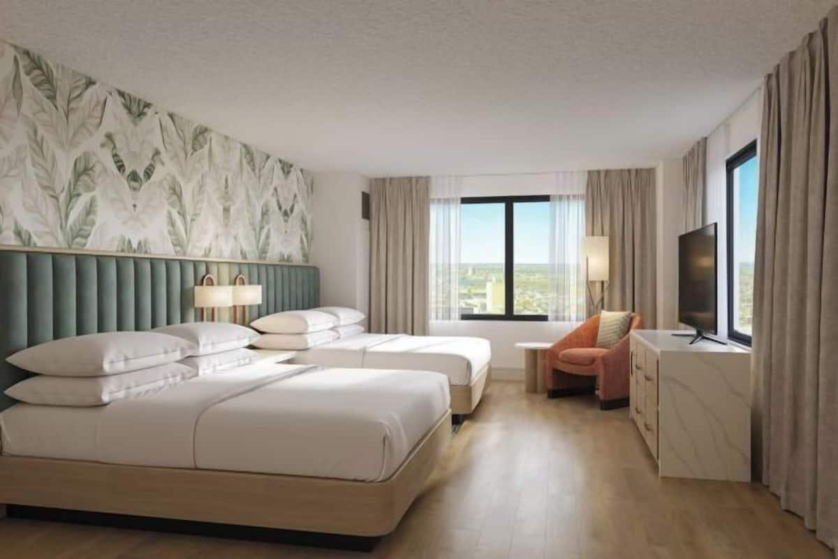 Hypo-allergenic bedding, pillowtop beds, in-room safe, desk