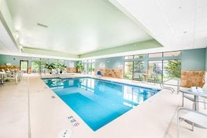 Indoor pool, open 6 AM to 11:00 PM, sun loungers