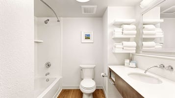 Shower, free toiletries, hair dryer, bathrobes