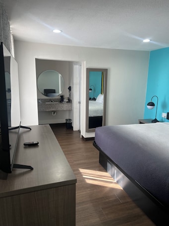 Room, 1 King Bed, Non Smoking | Desk, blackout drapes, iron/ironing board, free WiFi