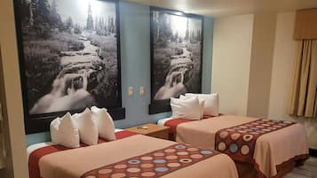 Double Room, 2 Double Beds | In-room safe, desk, blackout drapes, iron/ironing board