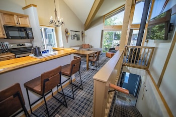Suite, 1 Bedroom (Chalet) | Living area | 55-inch flat-screen TV with digital channels, TV, streaming services at Outbound Mammoth 