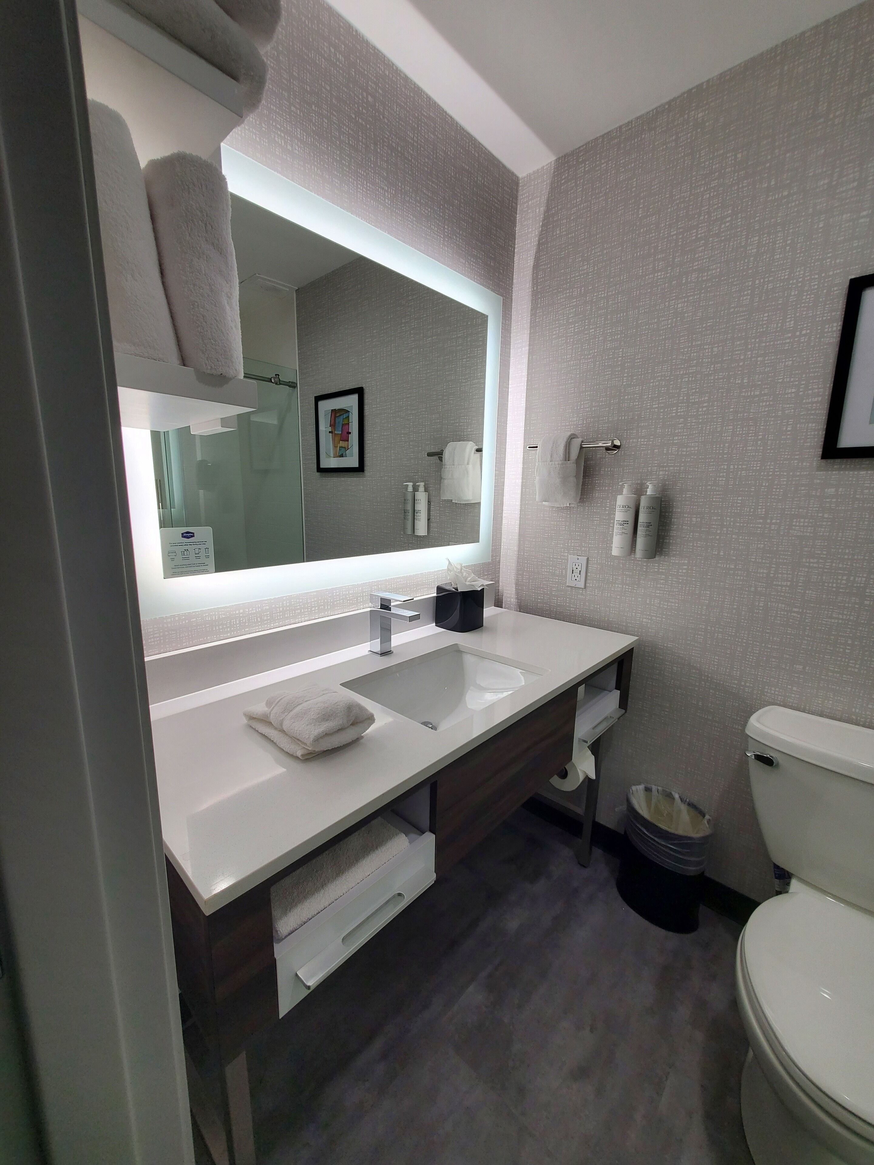 free toiletries, hair dryer, towels, soap