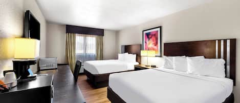 Premium Room, 2 Queen Beds (2nd Floor, No Elevator) | Blackout curtains, iron/ironing board, free WiFi, bed sheets