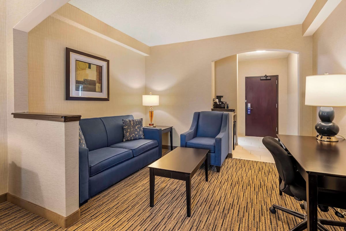 suite, 1 king bed, non smoking, kitchenette (with sofabed) | desk, laptop workspace, blackout curtains, iron/ironing board