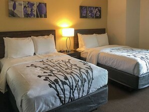 Room, 2 Double Beds, Non Smoking | In-room safe, desk, iron/ironing board, rollaway beds