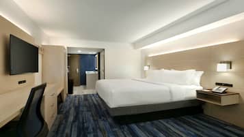 In-room safe, desk, laptop workspace, blackout drapes