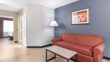 Suite, 1 Bedroom, Non Smoking (1 King Bed) | Desk, laptop workspace, iron/ironing board, cribs/infant beds