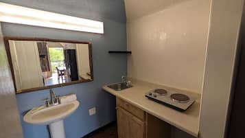 Mini-fridge, microwave