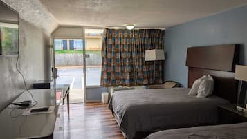 Desk, free WiFi, bed sheets