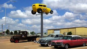A parking lot with vintage cars and a tow truck. - Holiday Inn Express SANTA ROSA by IHG (Santa Rosa)