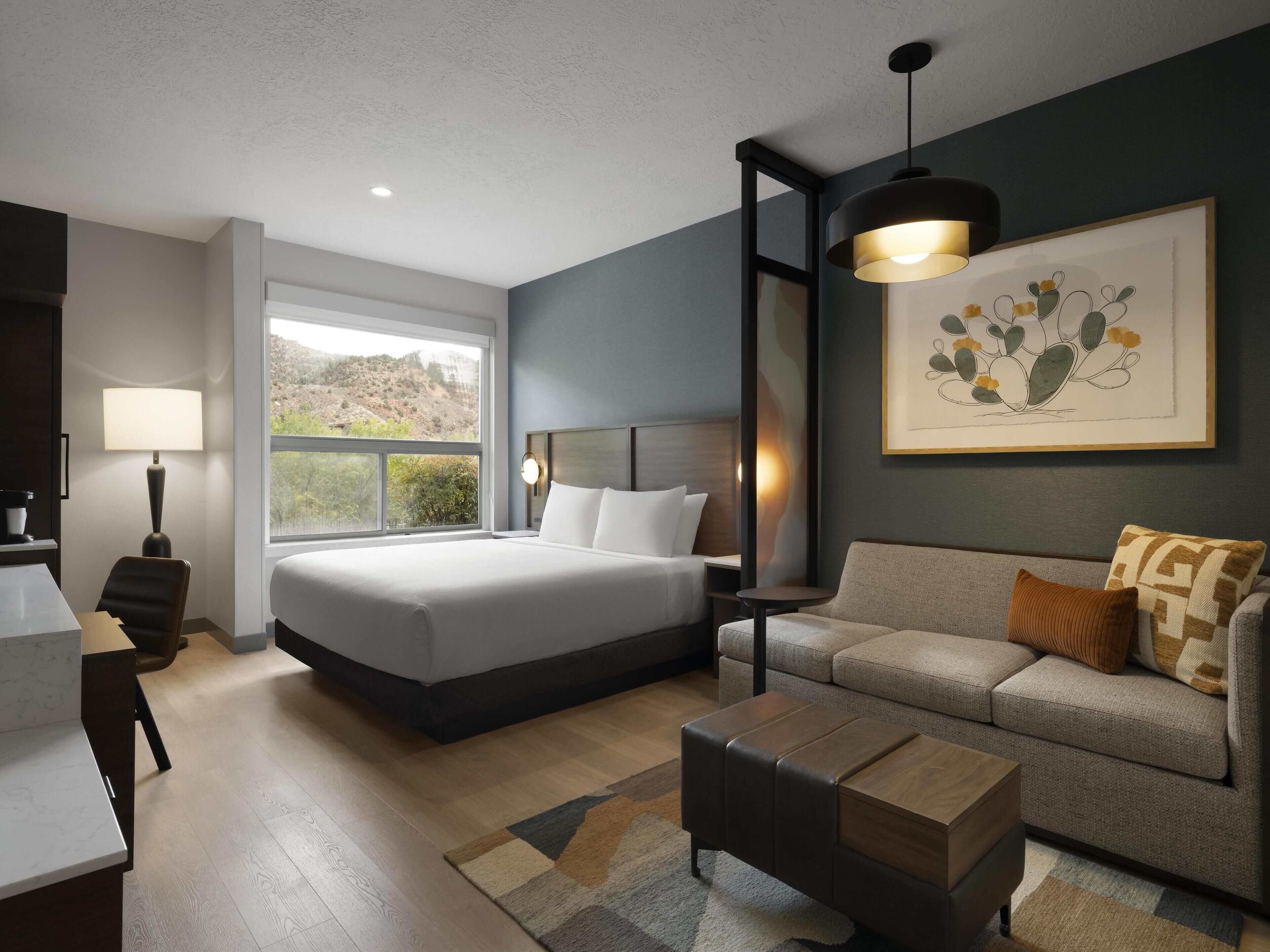 Chambre, 1 très grand lit et 1 canapé-lit | Bureau, rideaux occultants, fer et planche à repasser