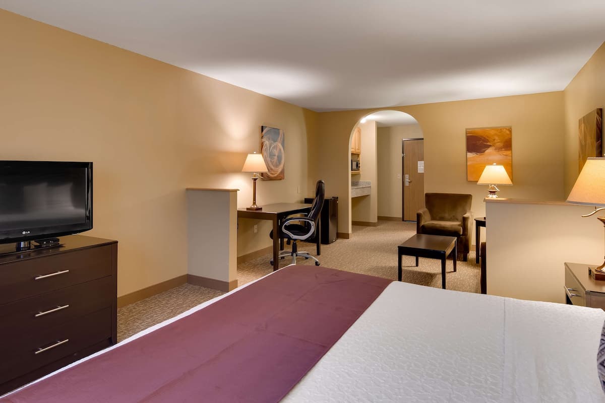 standard room, 1 king bed, non smoking, microwave | blackout curtains, iron/ironing board, free cots/infant beds