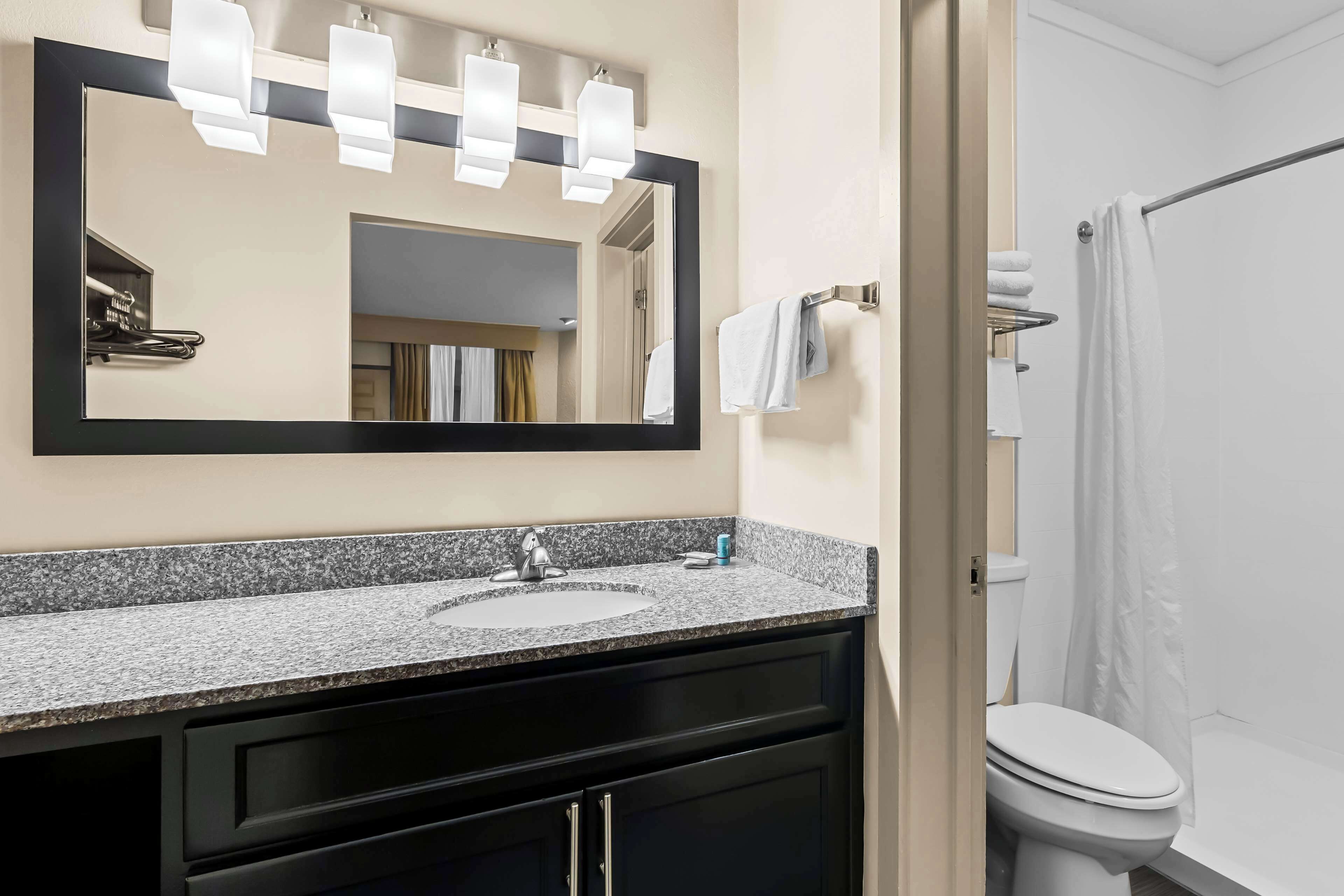 free toiletries, hair dryer, towels