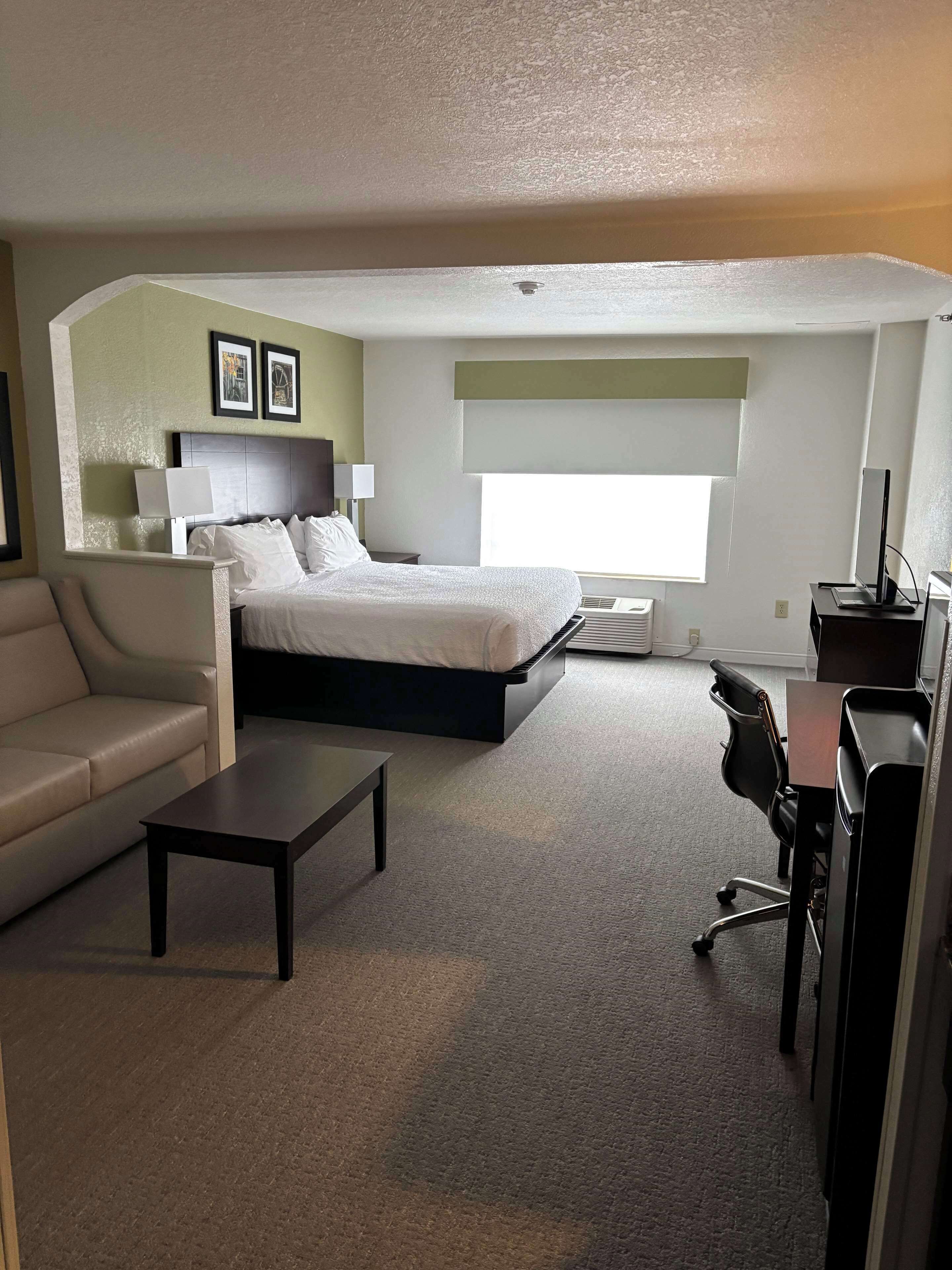 Suite, 1 kingsize bed, niet-roken, koelkast & magnetron | Luxe beddengoed, een bureau, een laptopwerkplek