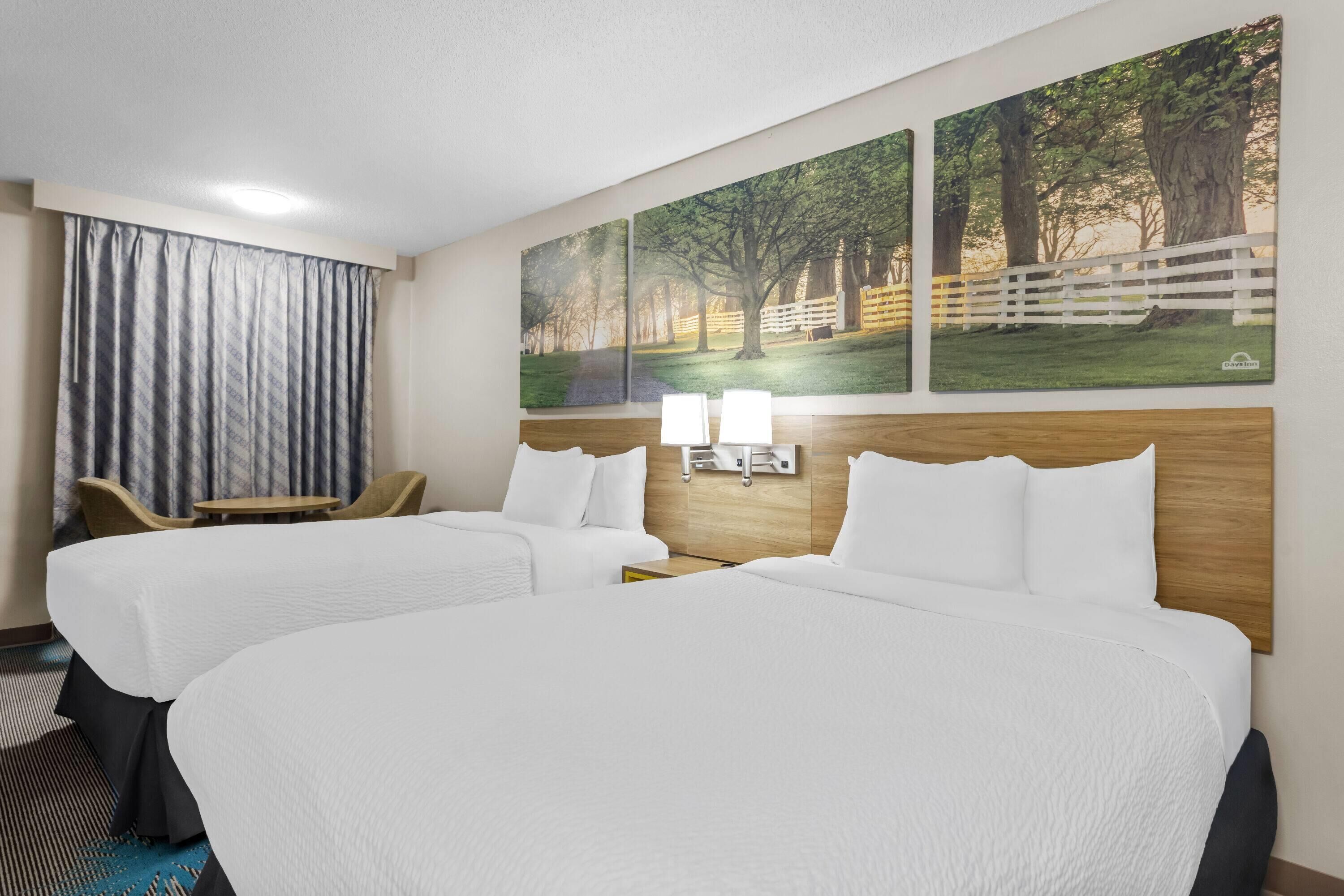 Desk, blackout curtains, free cots/infant beds, rollaway beds