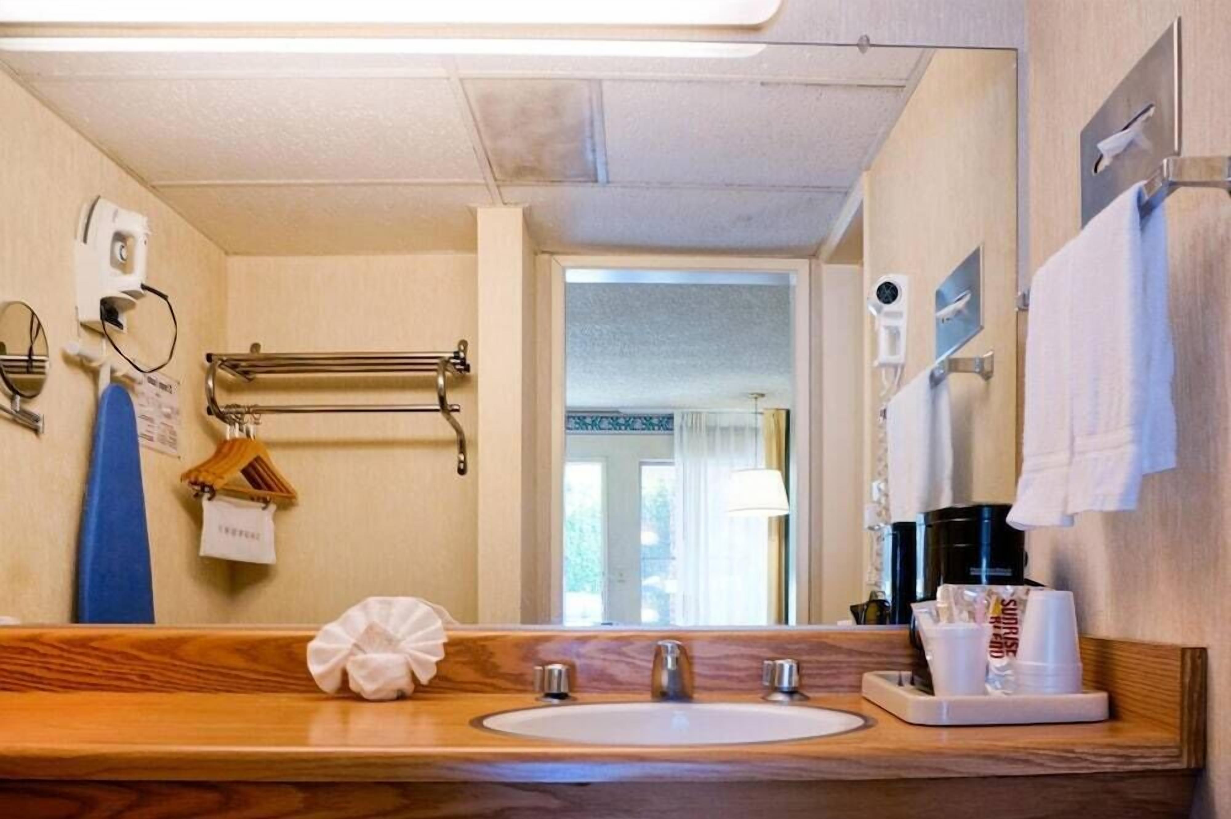 free toiletries, hair dryer, towels