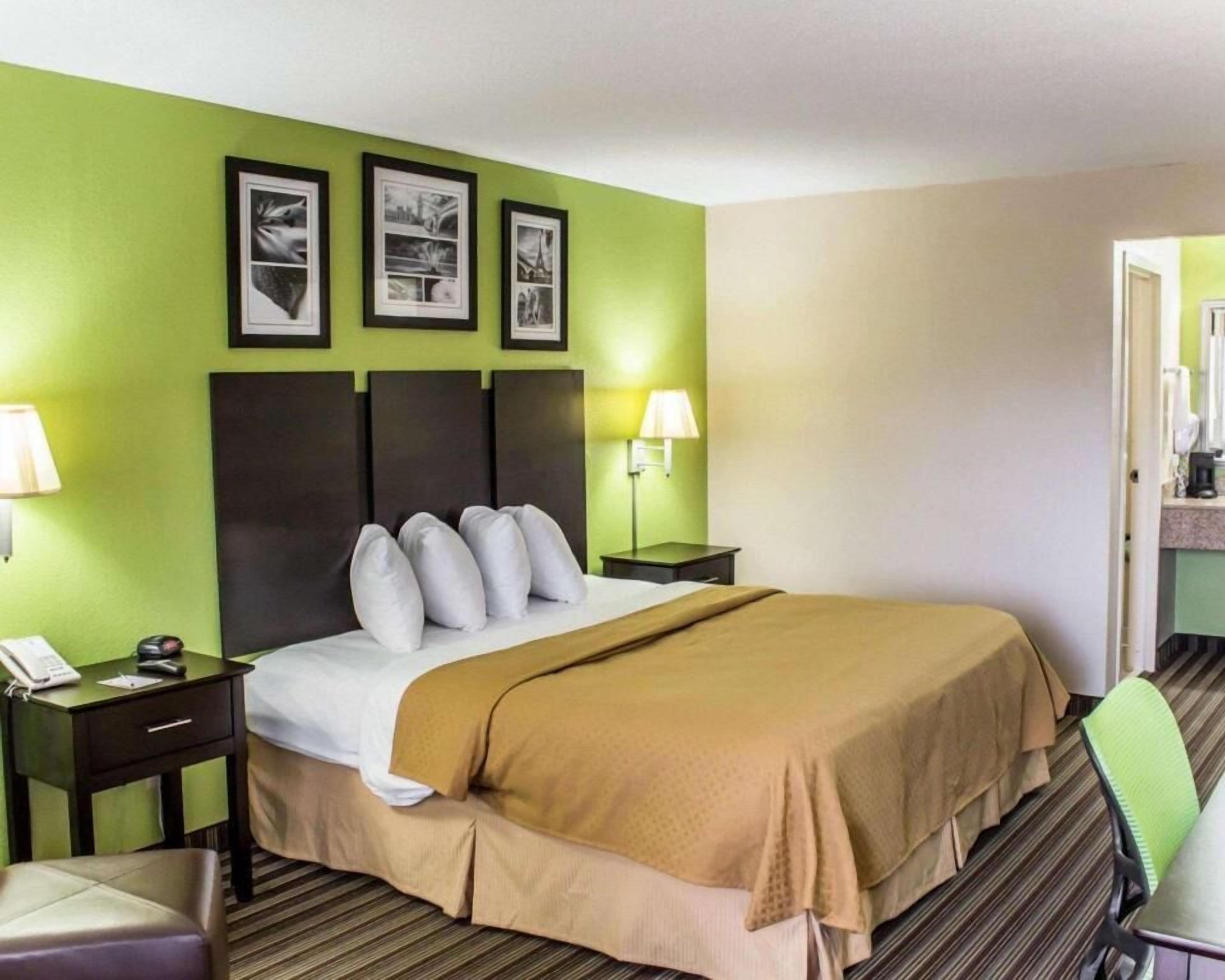 Blackout drapes, iron/ironing board, rollaway beds, free WiFi