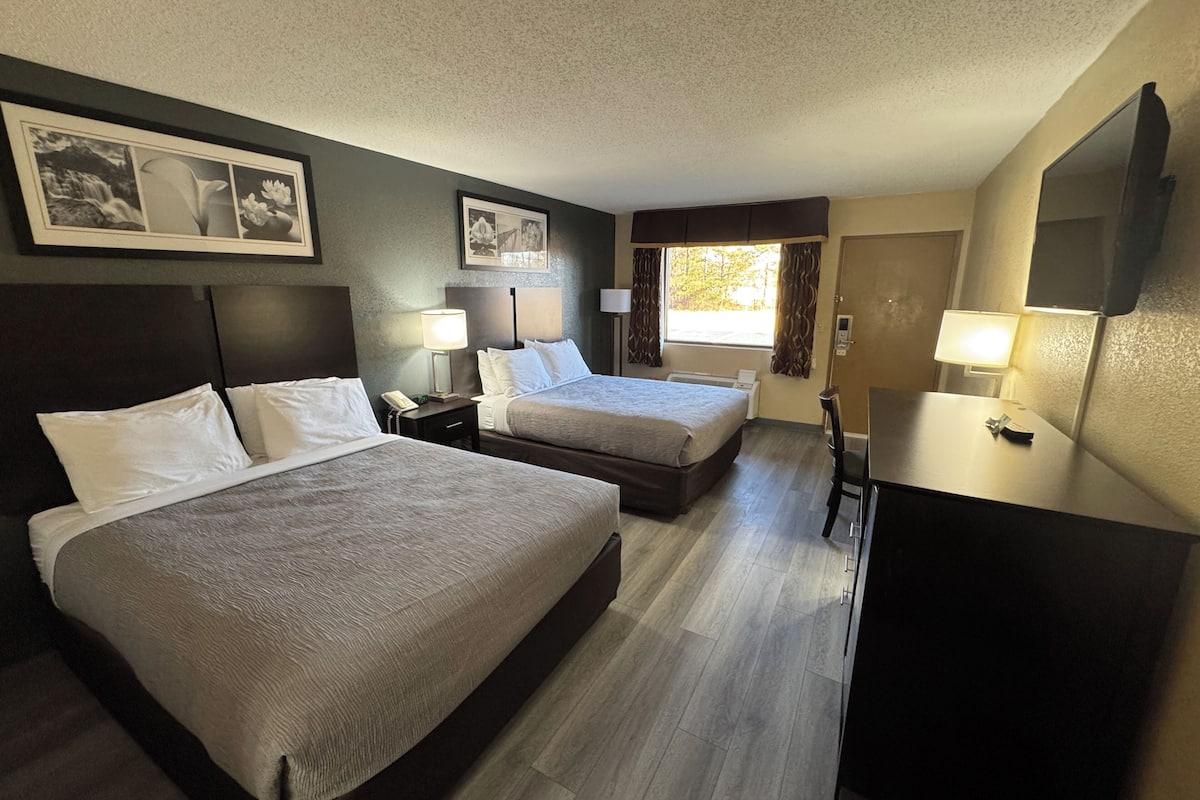 Blackout curtains, iron/ironing board, rollaway beds, free WiFi