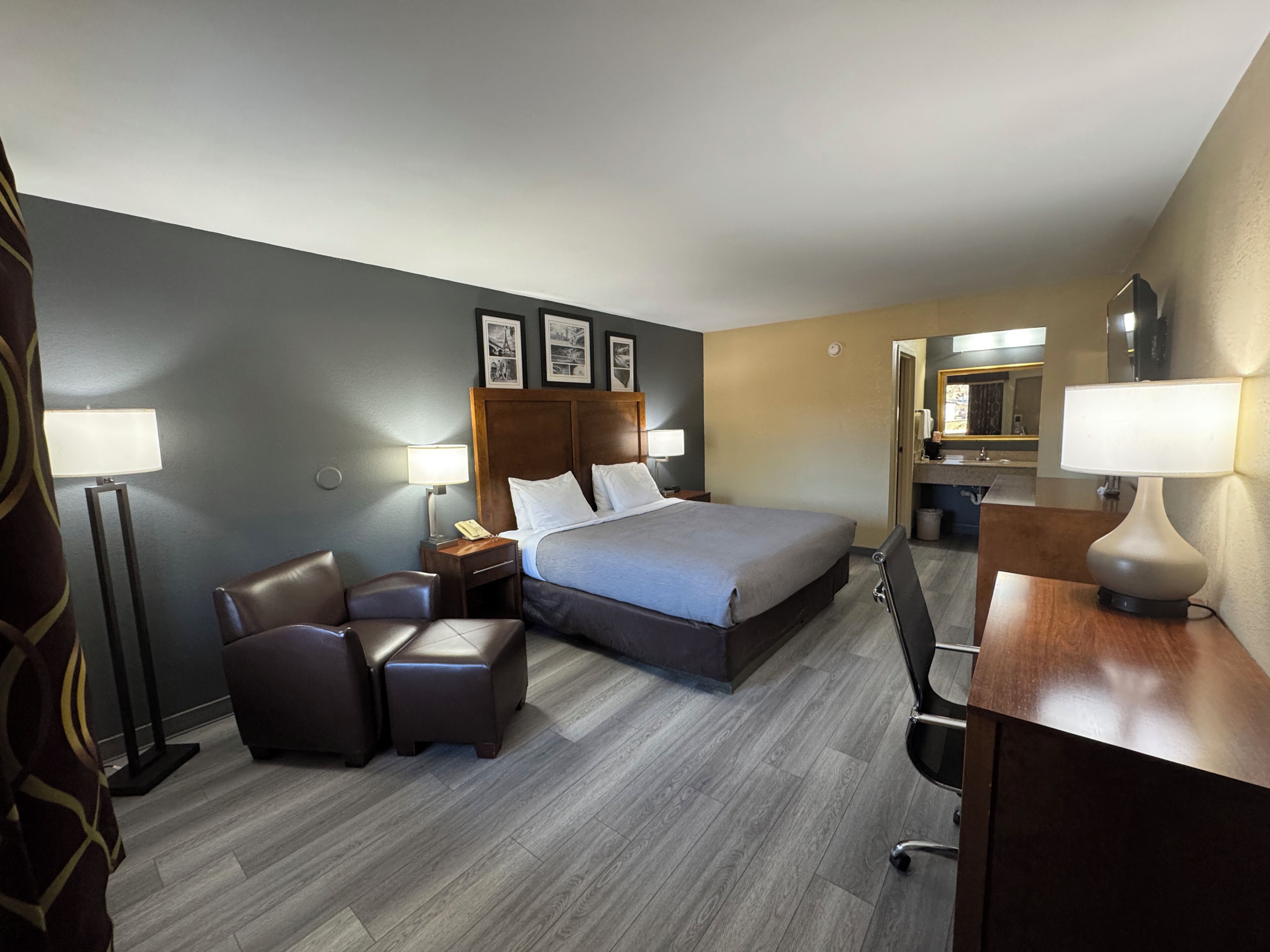 Blackout curtains, iron/ironing board, rollaway beds, free WiFi