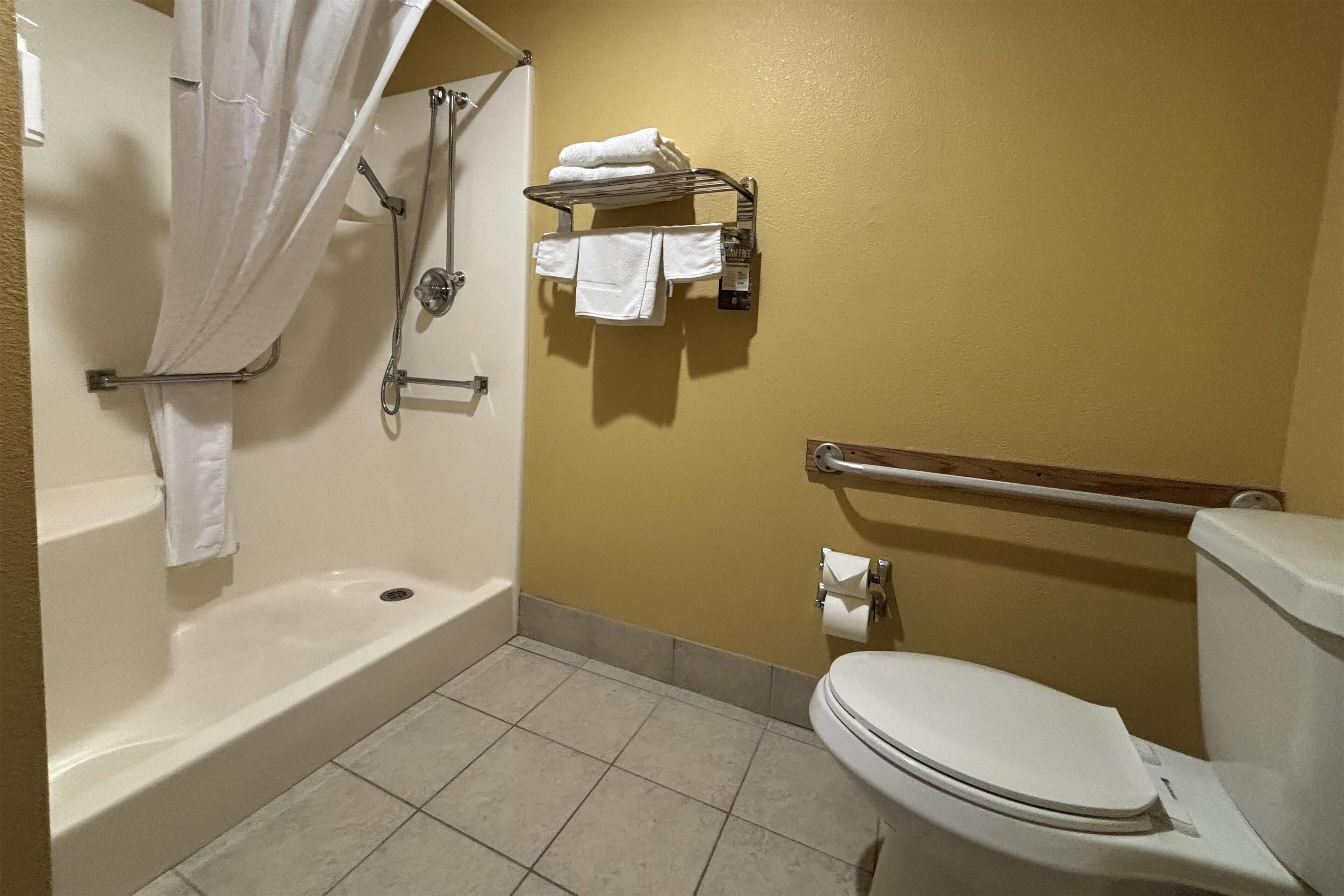 room, 1 king bed, accessible | bathroom | combined shower/bathtub, deep-soaking bathtub, hair dryer, towels