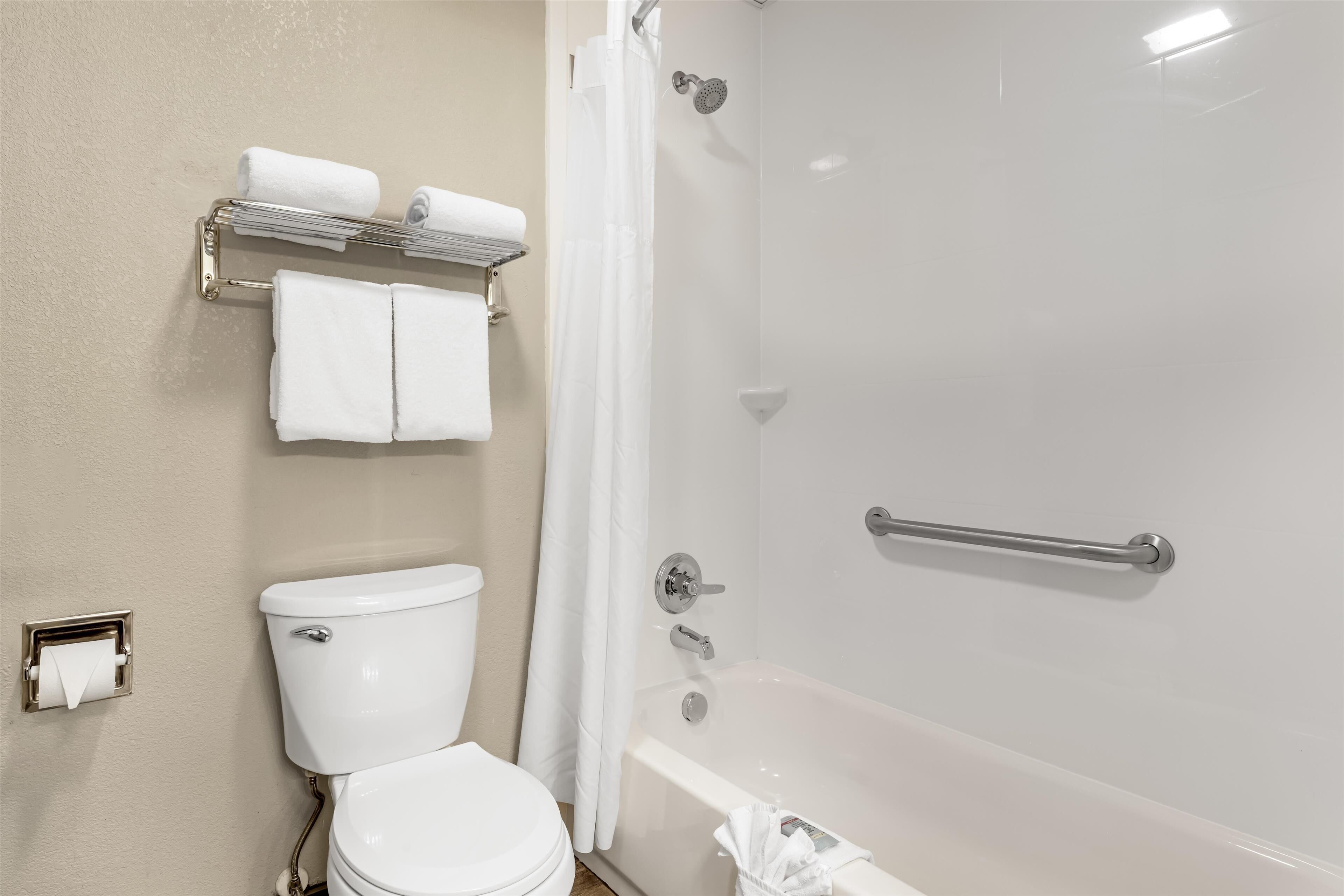 free toiletries, hair dryer, towels