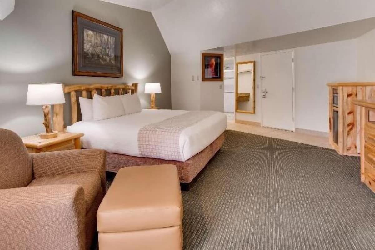 Bureau, rideaux dâobscurcissement, fer et planche Ă repasser, Wi-Fi