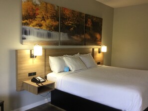 Blackout curtains, iron/ironing board, rollaway beds, free WiFi