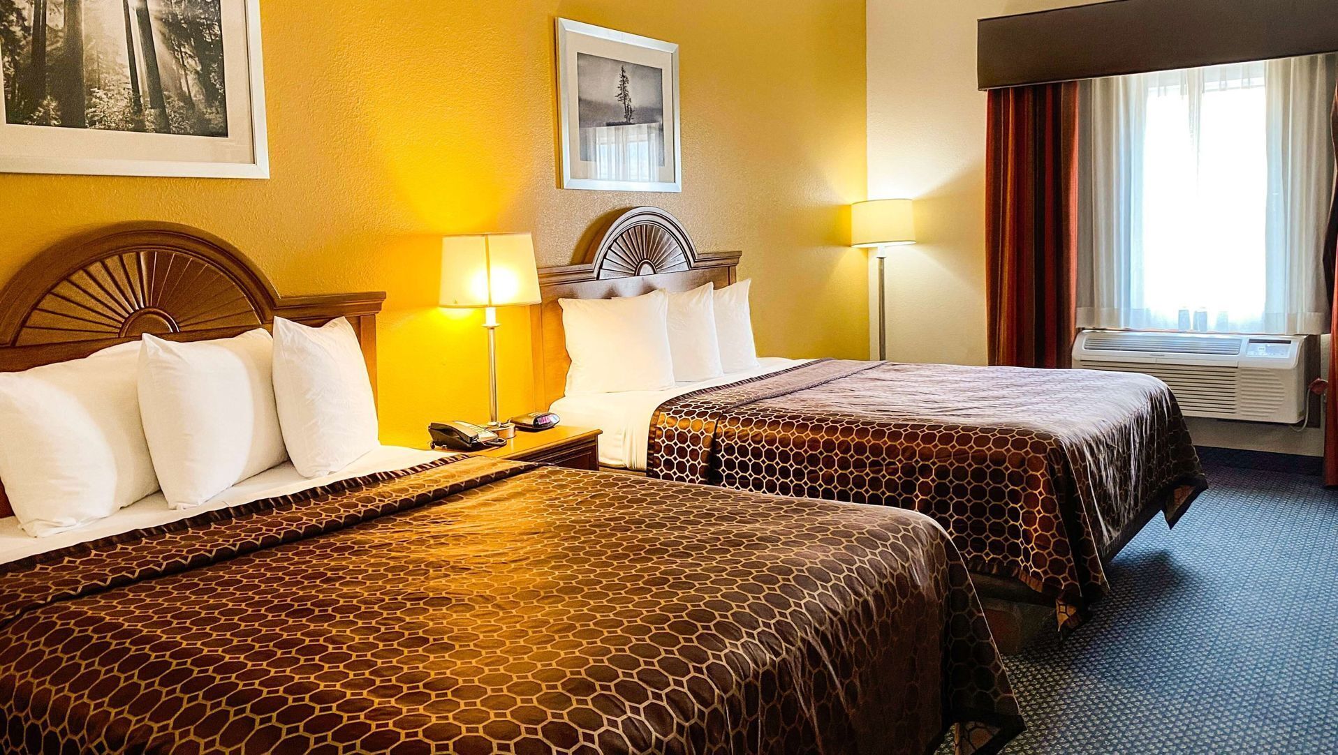 Desk, free WiFi, bed sheets, alarm clocks
