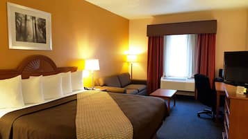 Desk, free WiFi, bed sheets, alarm clocks