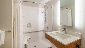 In-room safe, desk, laptop workspace, blackout curtains