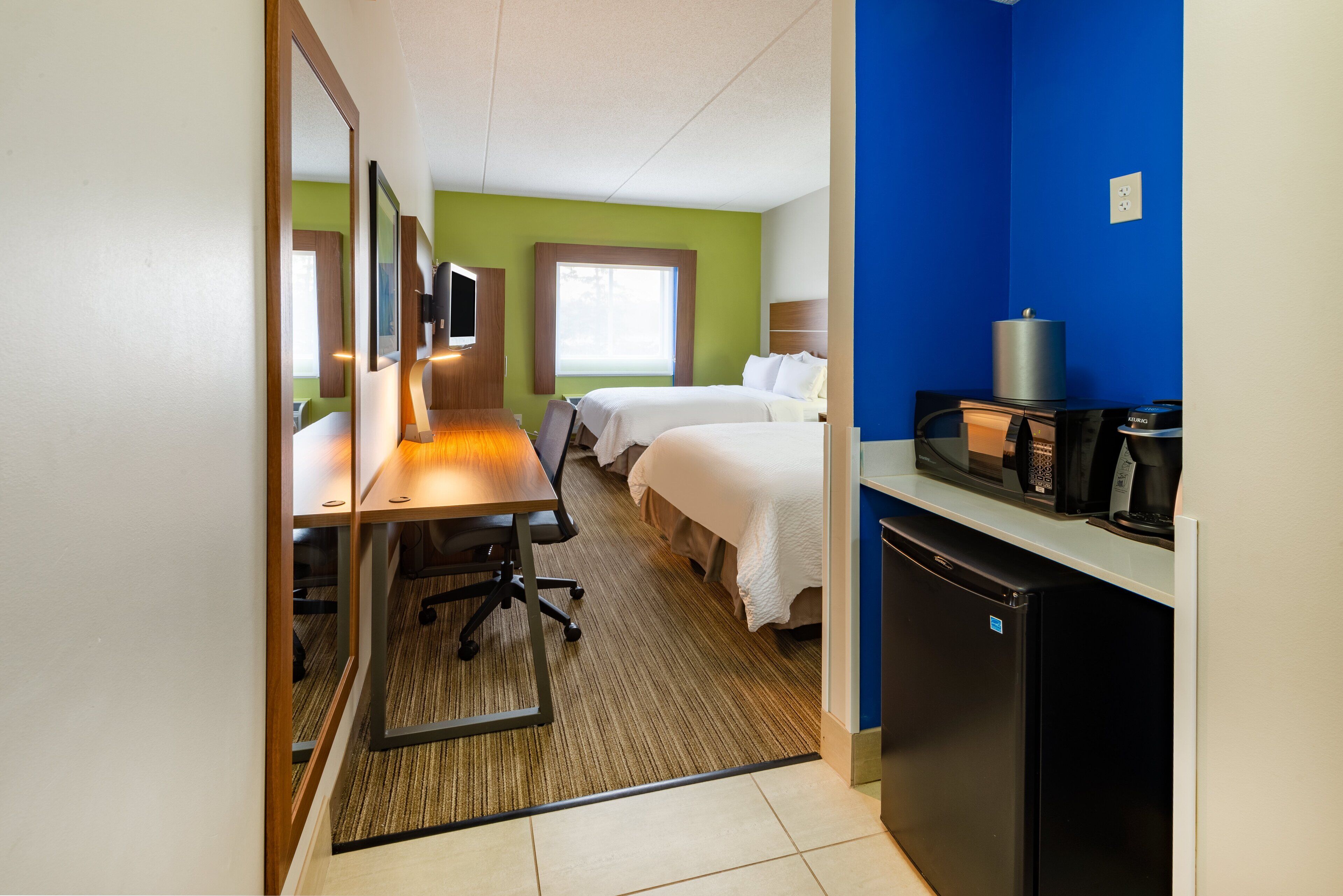 standard room, 2 queen beds, accessible (roll-in shower) | in-room safe, desk, laptop workspace, blackout curtains